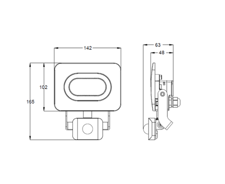 Lampa hermetyczna LED 20W 1600lm 4000K z czujnikiem Tracon