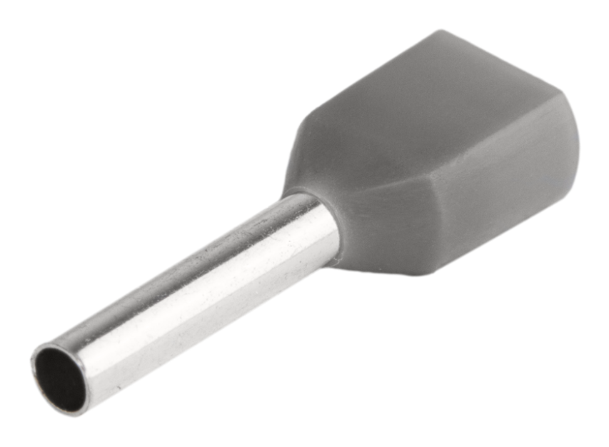 2x4/12 E19I Double cable lug 8mm2 insulated 10pcs gray