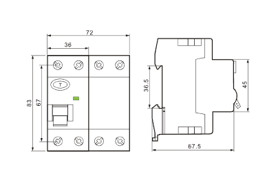 RCD 80A 100mA 6kA AC 4P Tracon