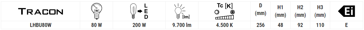 Lampa LED przemysłowa 80W oświetlenie hali oprawa IP65 9700lm IP65