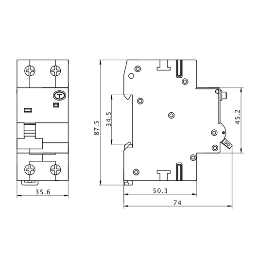 Wyłącznik różnicowo-prądowy z członem nadprądowym C 16A AC