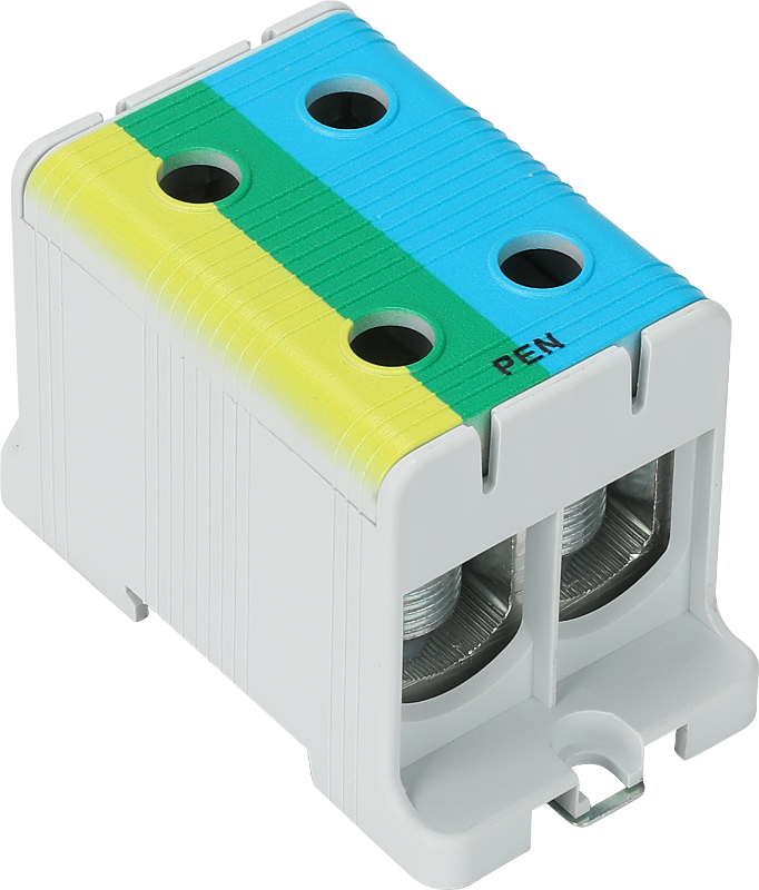 Złączka kompaktowa na szynę niebiesko-zielono-żółta