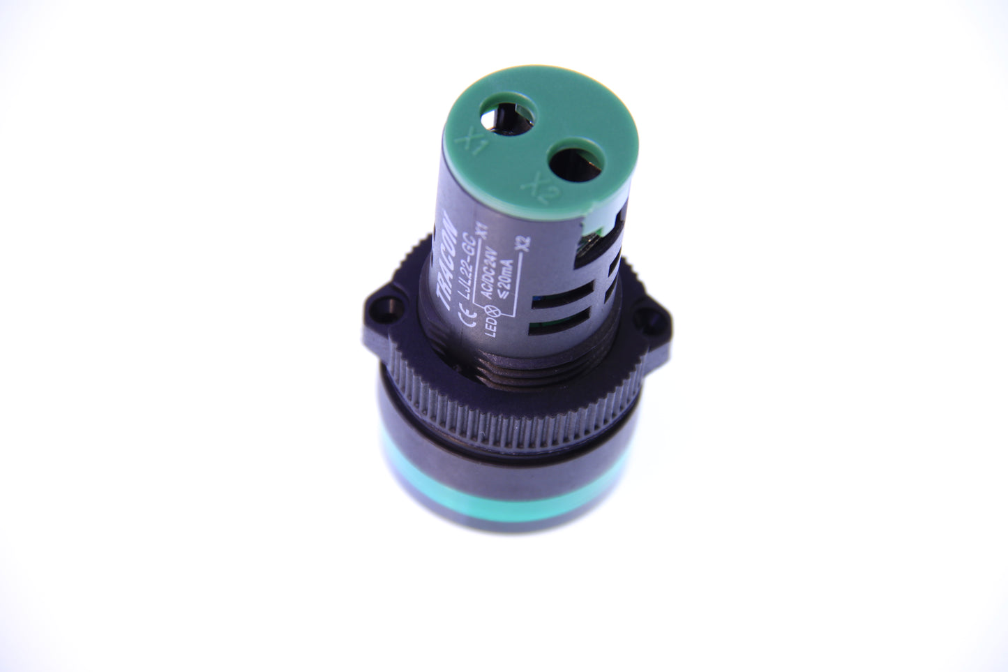 Green LED indicator lamp 22mm 24V AC DC Tracon