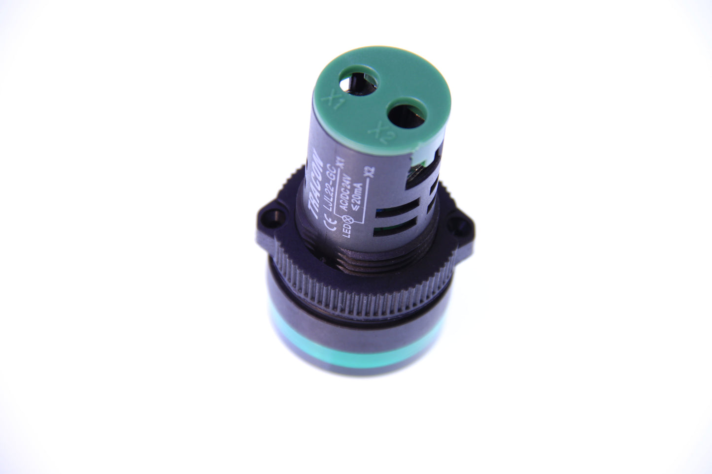 Green LED indicator lamp 22mm 230V AC DC Tracon