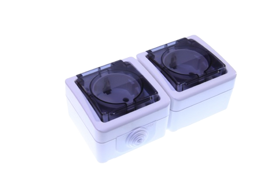 Gniazdo natynkowe podwójne IP54 zewnętrzne hermetyczne Tracon