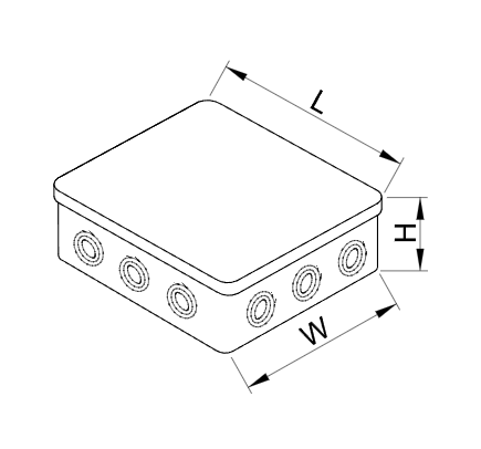 Puszka montażowa elastyczna 100×100×40 IP54 natynkowa szara TRACON