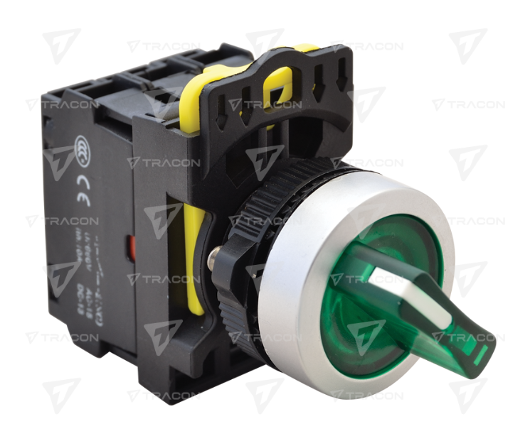 LED-illuminated toggle switch 22mm green IP65 Tracon