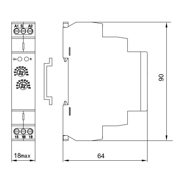 Przekaźnik czasowy z opóźnieniem wył 12V 230V AC DC Tracon