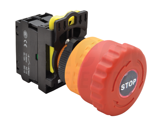 Emergency STOP switch, industrial mushroom IP50 EMAS