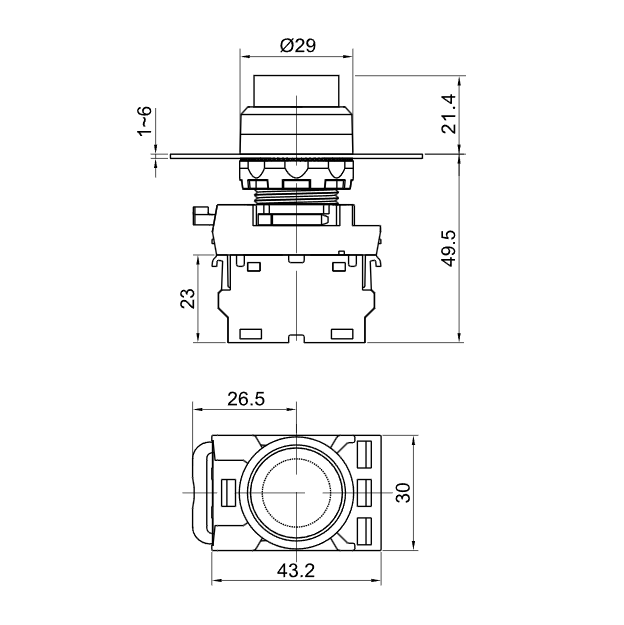 Przełącznik przycisk bistabilny sterowniczy podświetlony 22mm biały Tracon