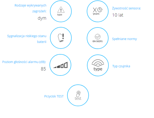 Czujnik dymu na baterie 9V DC BIAŁY OR-DC-609