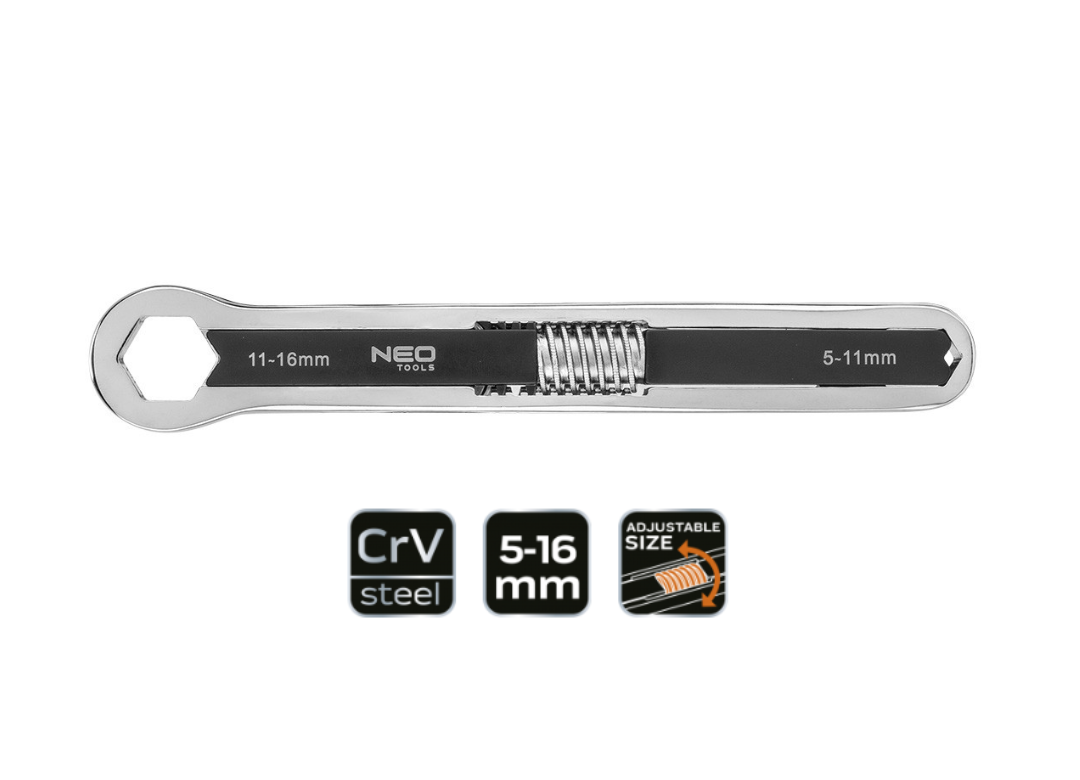 Double-sided adjustable box wrench 5-16mm