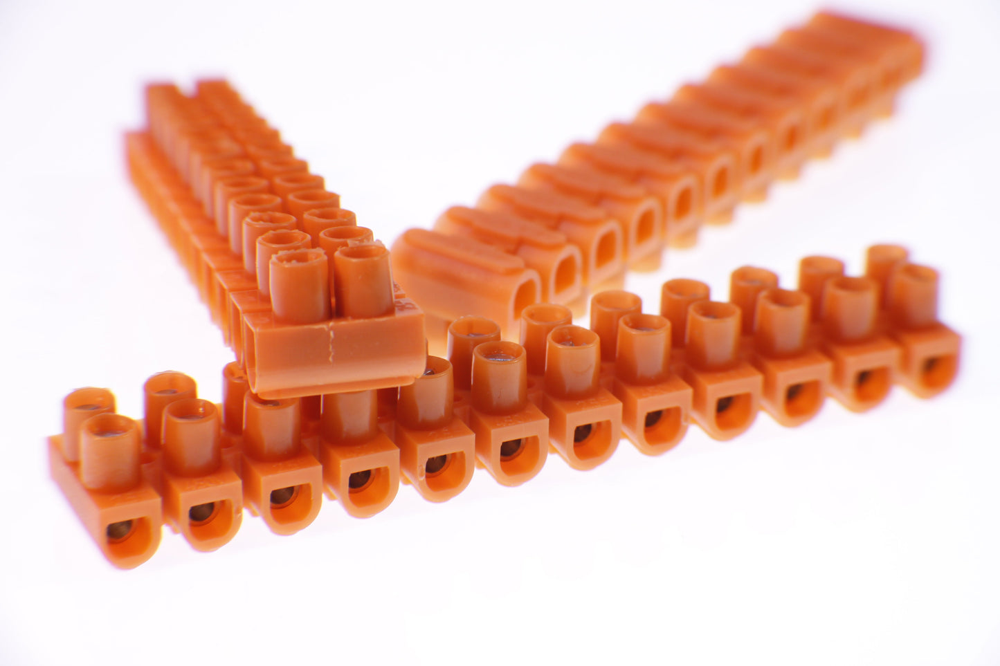 12-track screw terminal block, 2.5mm2, orange