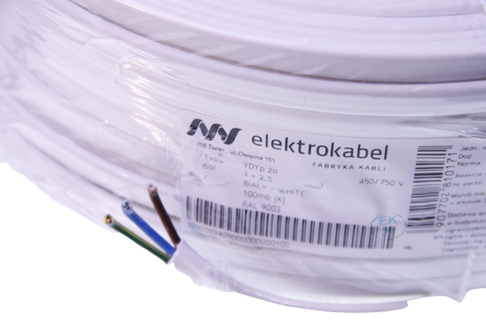 Przewód instalacyjny YDYp żo 3x2,5mm płaski ELEKTROKABEL 1m