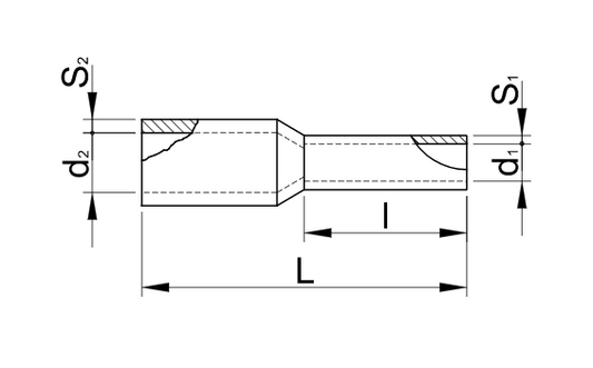 2x4/12 E19I Końcówka kablowa podwójna 8mm2 izolowana 10szt szara