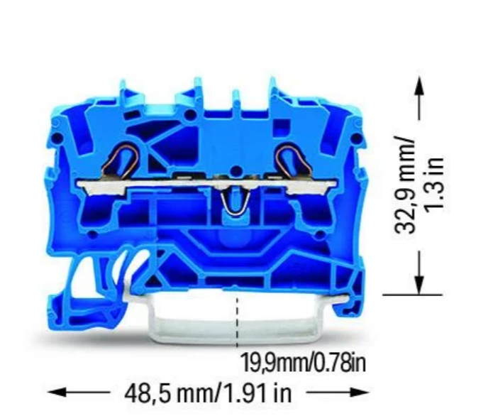 2-wire rail terminal block, blue 2.5mm2 2002-1204 TOPJOBS