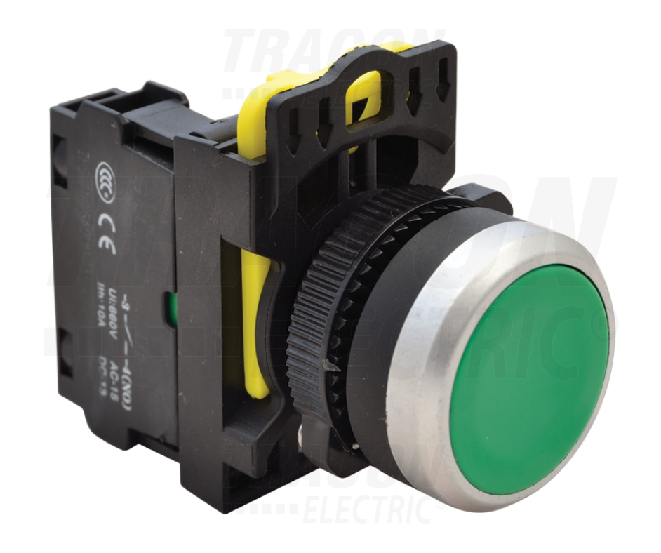 Indoor control button 22mm IP65 green NO set