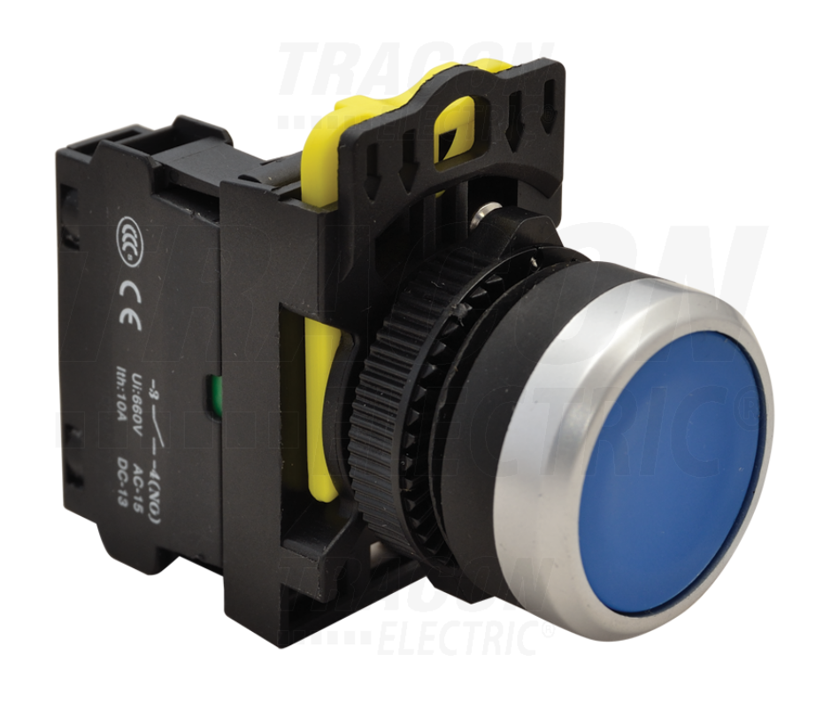 Przycisk sterowniczy kryty 22mm IP65 niebieski NO zestaw