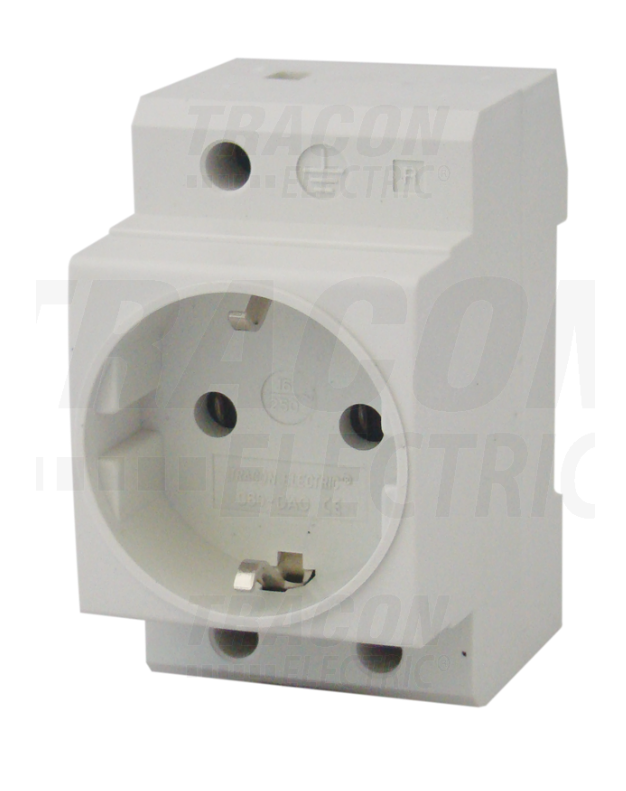 230VAC socket for DIN rail 16A 2P+Z