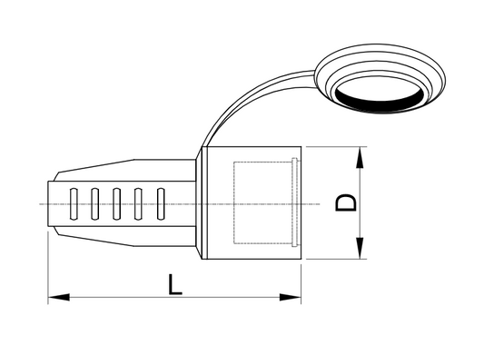 Gniazdo gumowe przenośne TRACON 16A 250V 2P+Z IP44