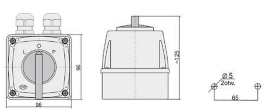 Łącznik krzywkowy E16-43 16A L-0-P 3P IP44 zmiana obrotów