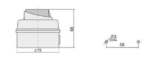 Łącznik krzywkowy Łuk E12-53 12A 0-1 1P IP44 szary