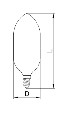 LED candle bulb 230V 7W E14 4000K 600lm TRACON