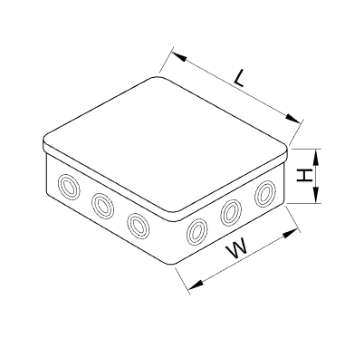 Puszka montażowa 80×42×40 IP54 natynkowa szara TRACON