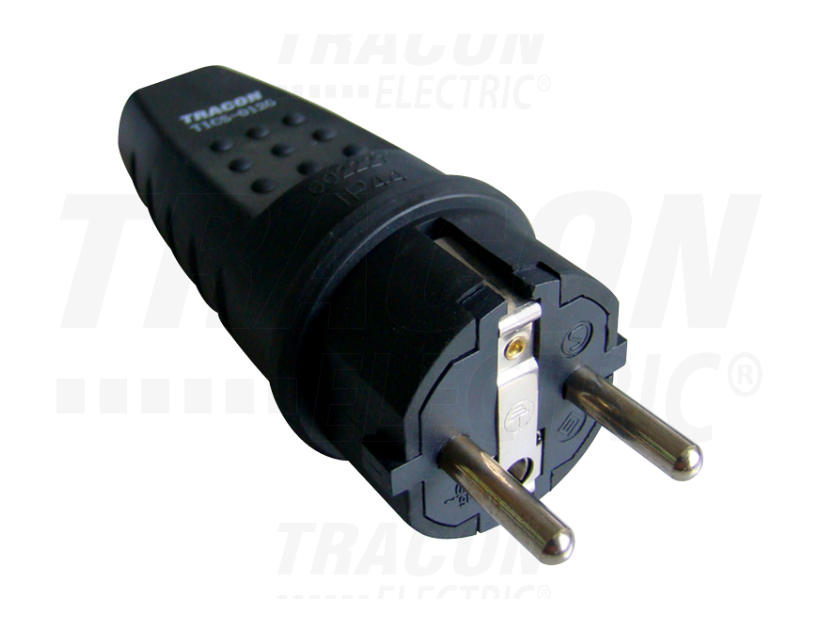Rubber plug with grip IP44 16A 250V ORNO black