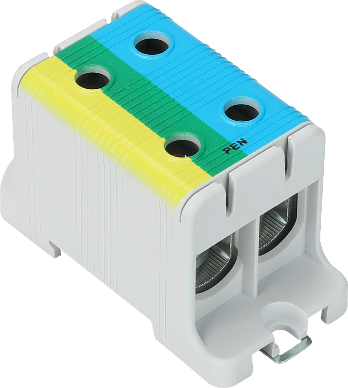 Złączka kompaktowa na szynę niebiesko-zielono-żółta