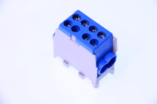Złączka śrubowa kompaktowa podwójna DIN 100A 2,5 - 25mm2 niebieska