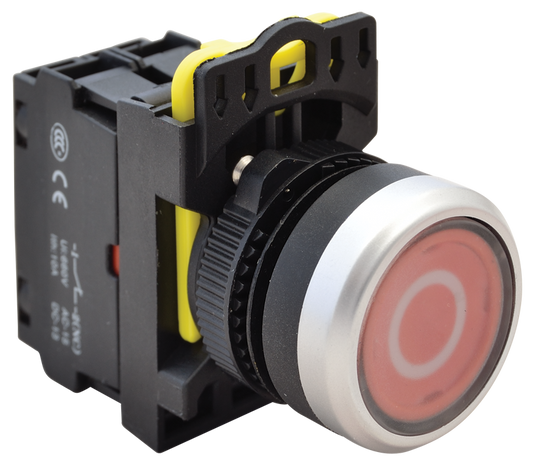 Przycisk podświetlony z piktogramem czerwony (białe 0)