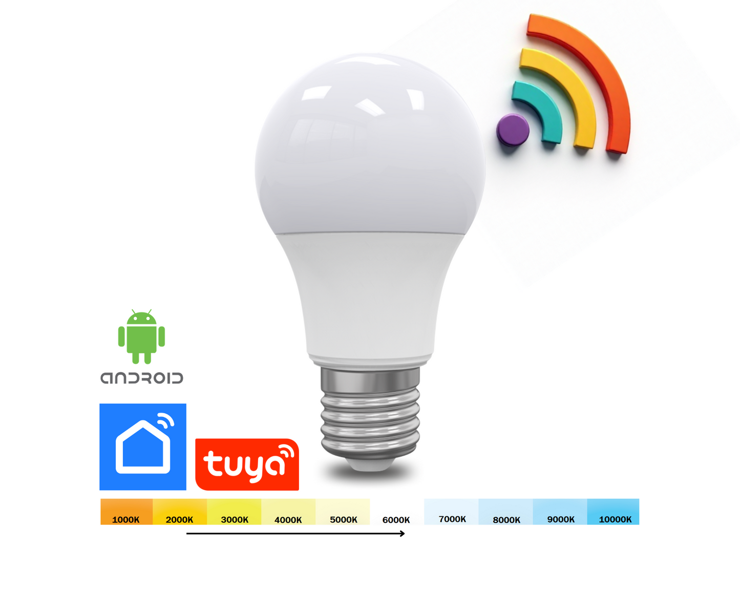 Żarówka LED Smart RGB 9W Android Wifi Tuya Helios