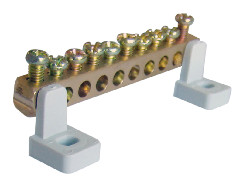 Uchwyt szyny miedzianej (N/PE) - pojedynczy