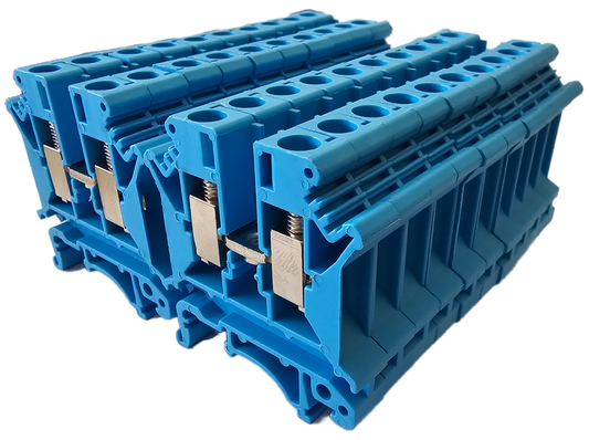 Screw terminal 6mm2 for DIN rail blue Tracon