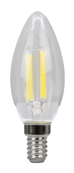 LED candle filament bulb 230V 4W E14 4000K 470lm TRACON