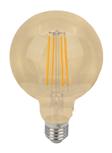 Żarówka LED glob filament 230V 7W E27 2500K 800lm TRACON