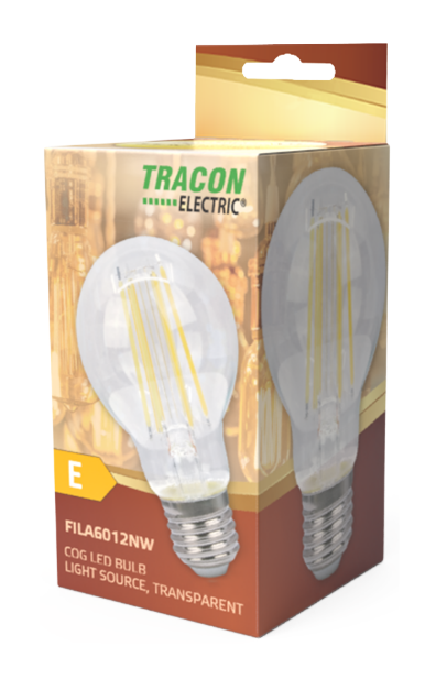 LED bulb globe filament 230V 12W E27 2700K 1530lm TRACON