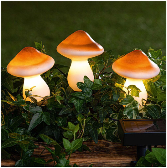 Magic solar mushrooms decorative 3pcs battery panel