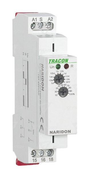 Time relay with off delay 12V 230V AC DC Tracon