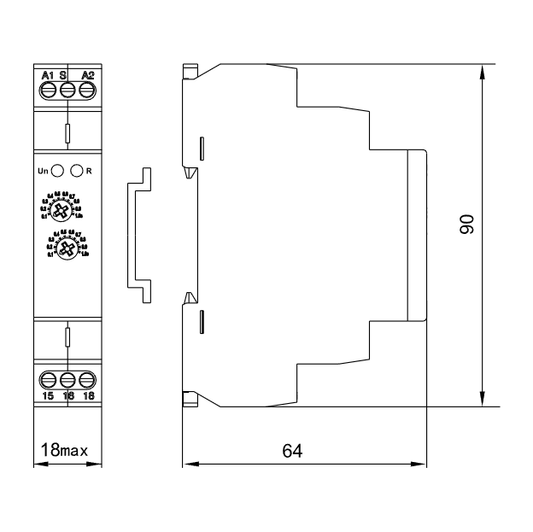 Time relay with off delay 12V 230V AC DC Tracon