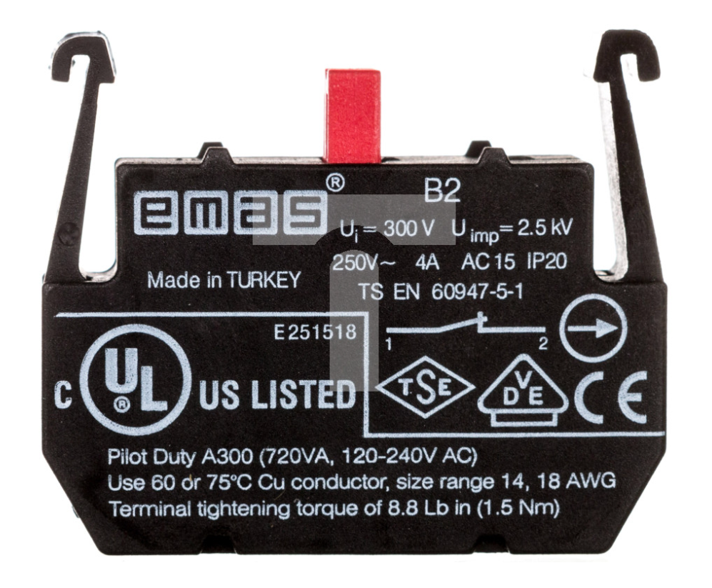 Emergency STOP switch, industrial mushroom IP50 EMAS