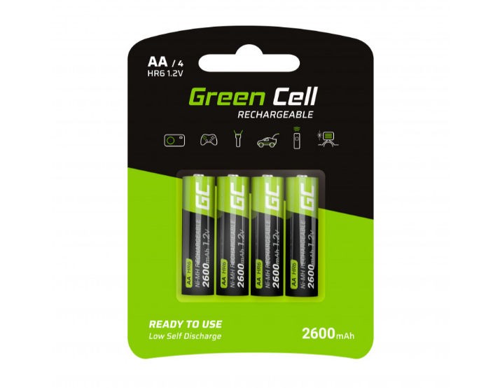 Baterie akumulatorki paluszki 4x AA R6 2600mAh GC