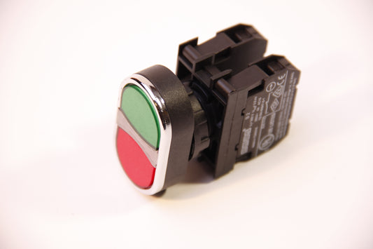 Two-button control button, unstable, COVERED, 1NO + 1NC, red green