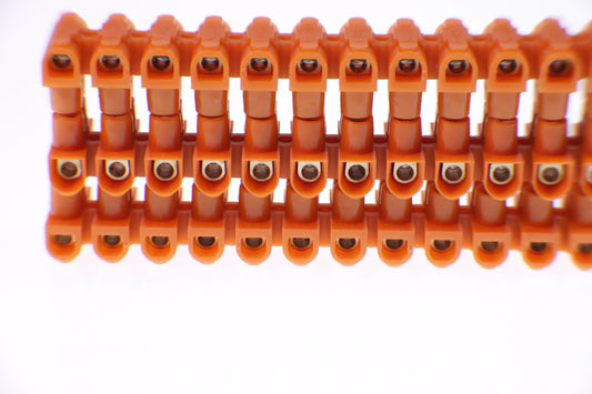 12-track screw terminal block, 2.5mm2, orange