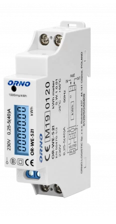 1-phase DIN rail energy meter small 1mod ORNO 5 years gw