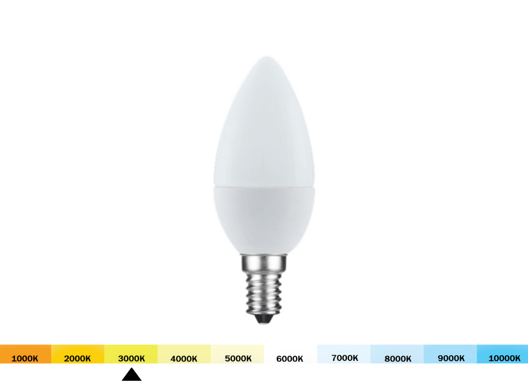 LED лампочка-свічка 230V 5W E14 C37 3000K 470lm