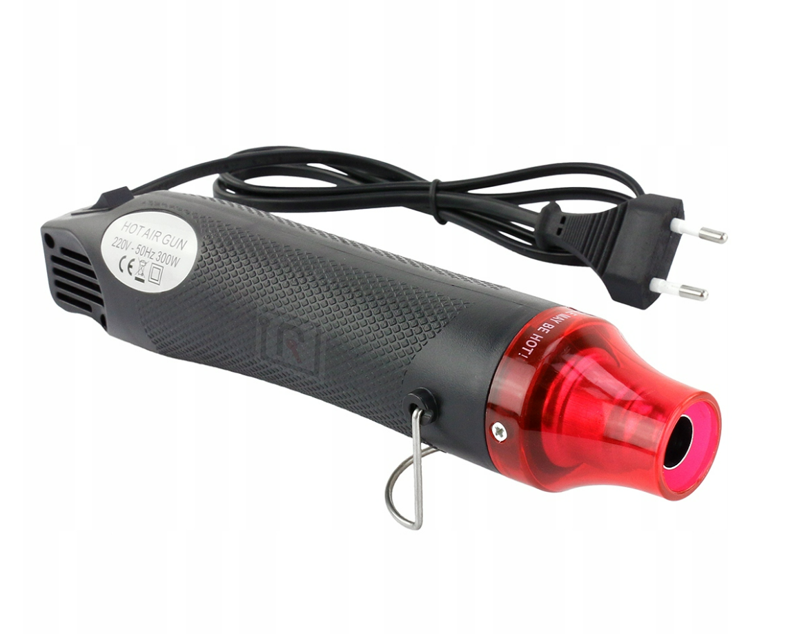 Hand-held heat gun for heat shrink markers